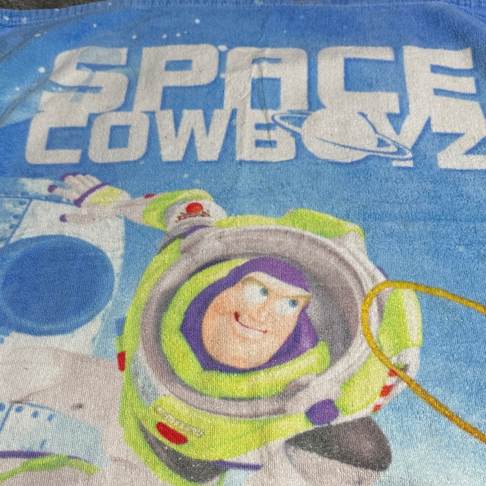 DISNEY PIXAR TOY STORY CLASSIC WOODY BUZZ BULLSEYE SPACE COWBOYZ BEACH TOWEL - Picture 4 of 5
